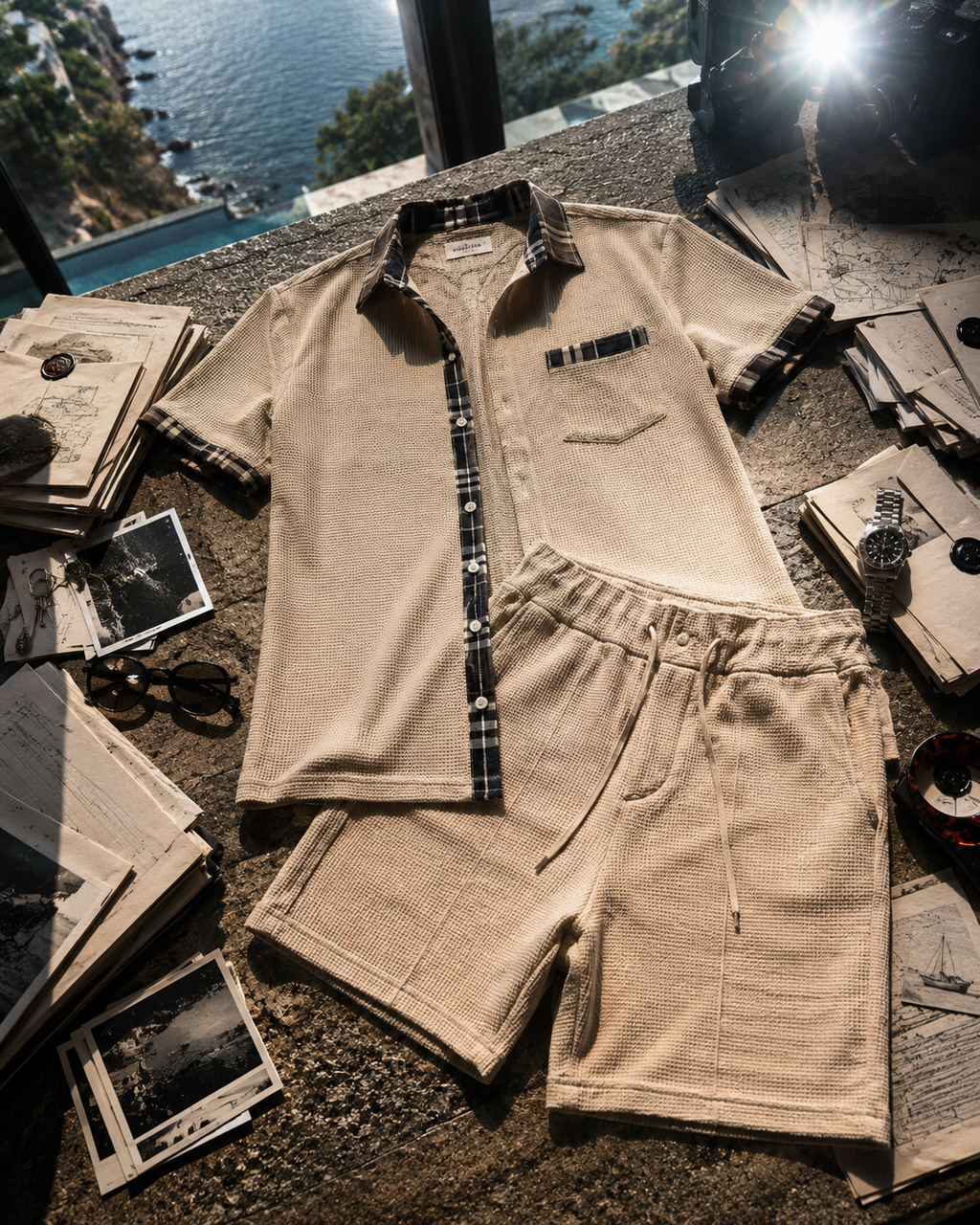 Urban Waffle Set – T-Shirt + Shorts 2 Pieces