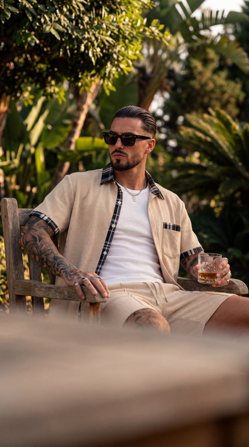 Set Waffle Hombre 2 Piezas – Camiseta + Shorts Casual